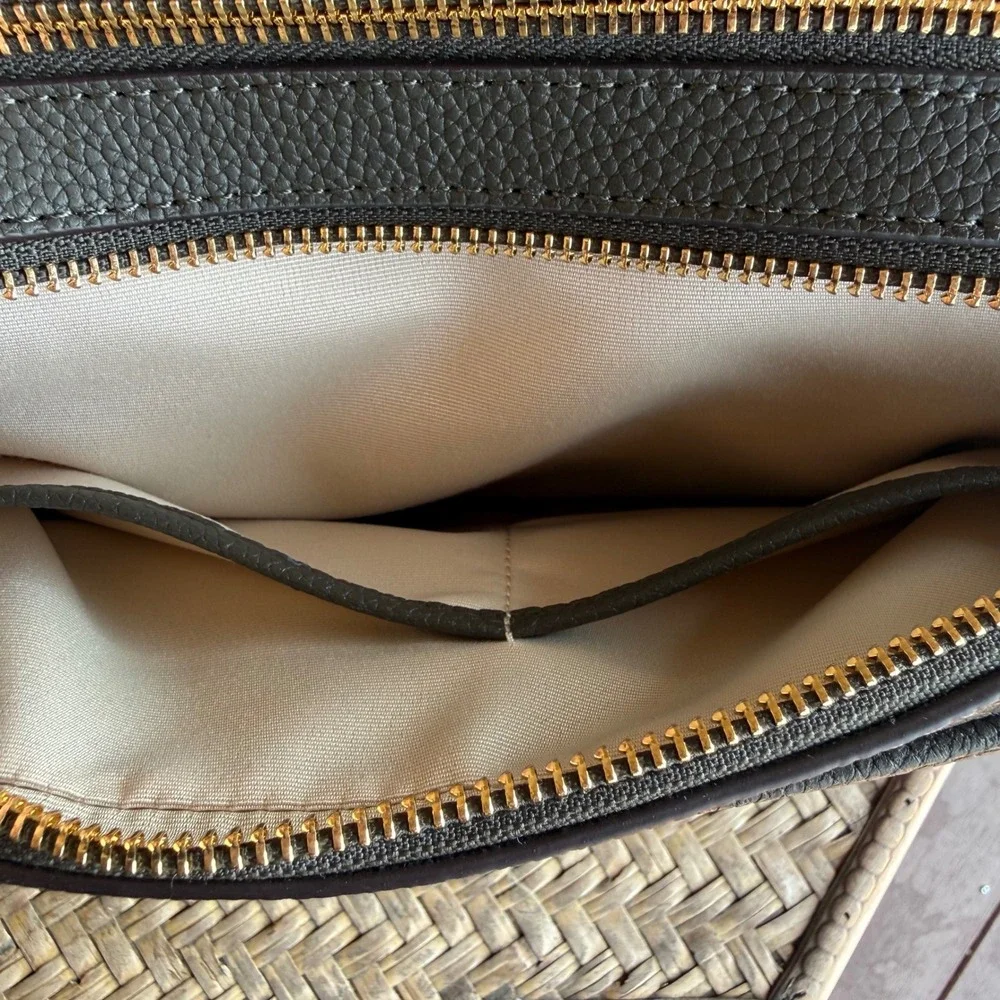 Lauren Ralph Lauren Crossbody Dark Olive Pebbled Leather RLL Camera Bag Purse OS